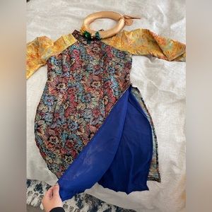 Beautiful handmade ao dai in silk - yellow